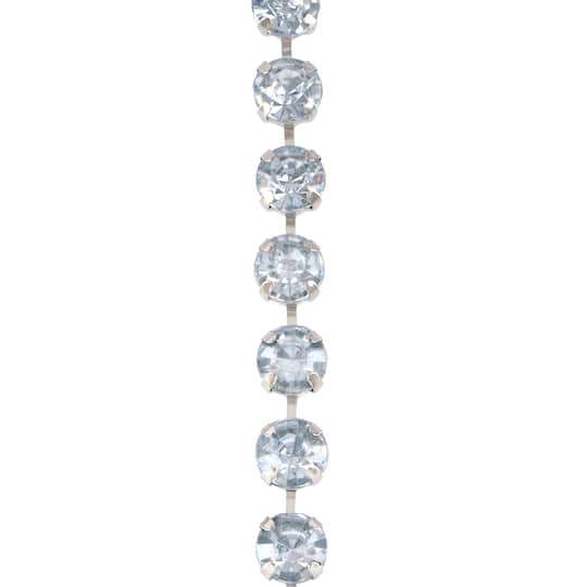 1yd. Silver & Clear Rhinestone Chain by Bead Landing™